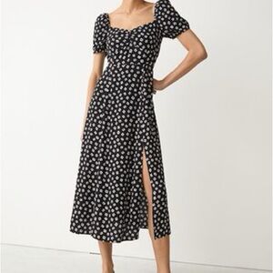 & Other Stories Black & White Midi Dress